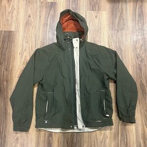 Vintage L.L. Bean 0BCY9 Hooded Shell Jacket Men’s Medium Green